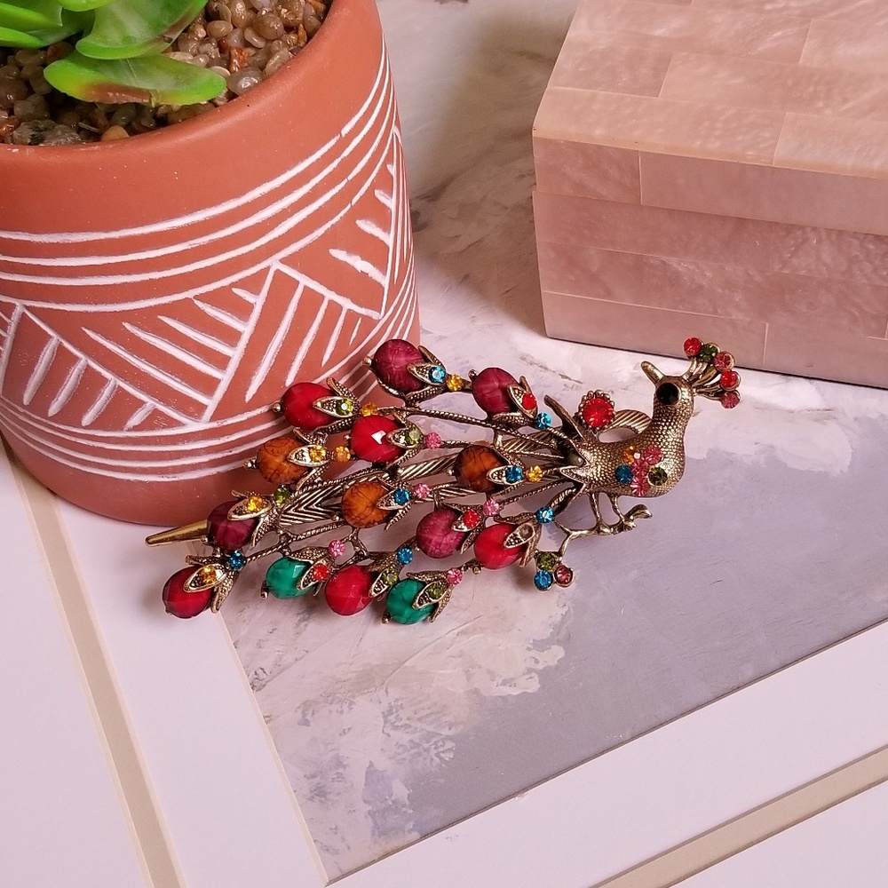 Last Chance Peacock Hair Clip Accessory